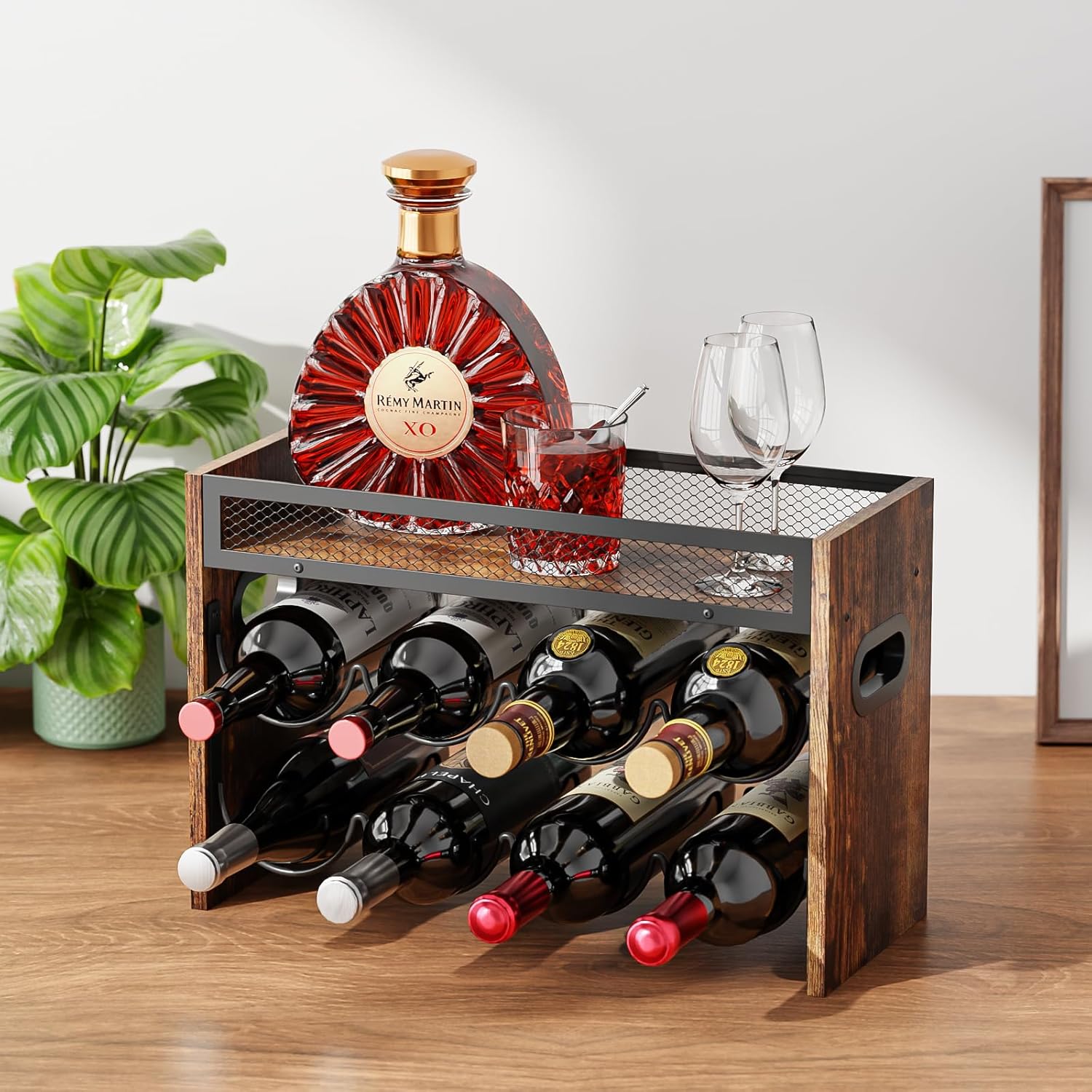 KLM 2-Tier Wine Rack Holds 8 Bottles Home Use