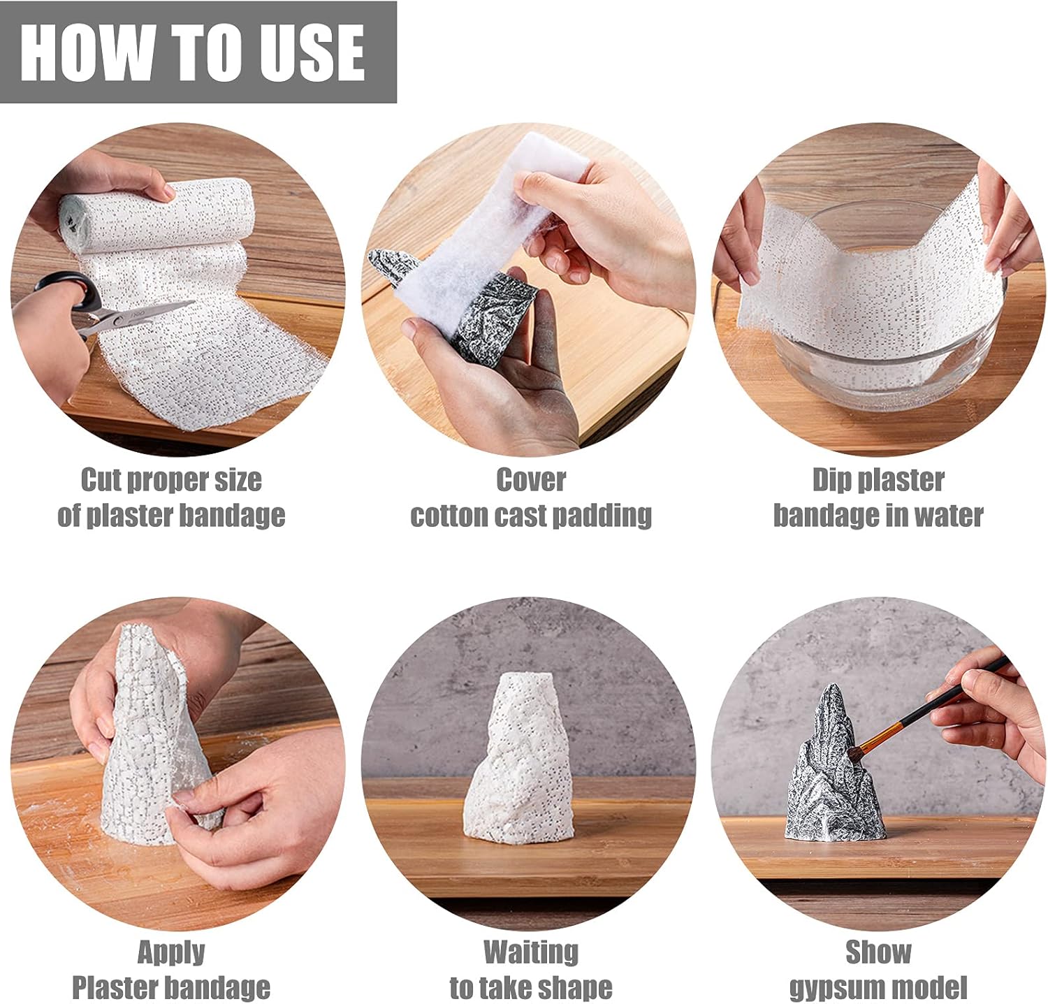 Nuanchu 6 Rolls Plaster Cloth Gauze Bandage for Casting