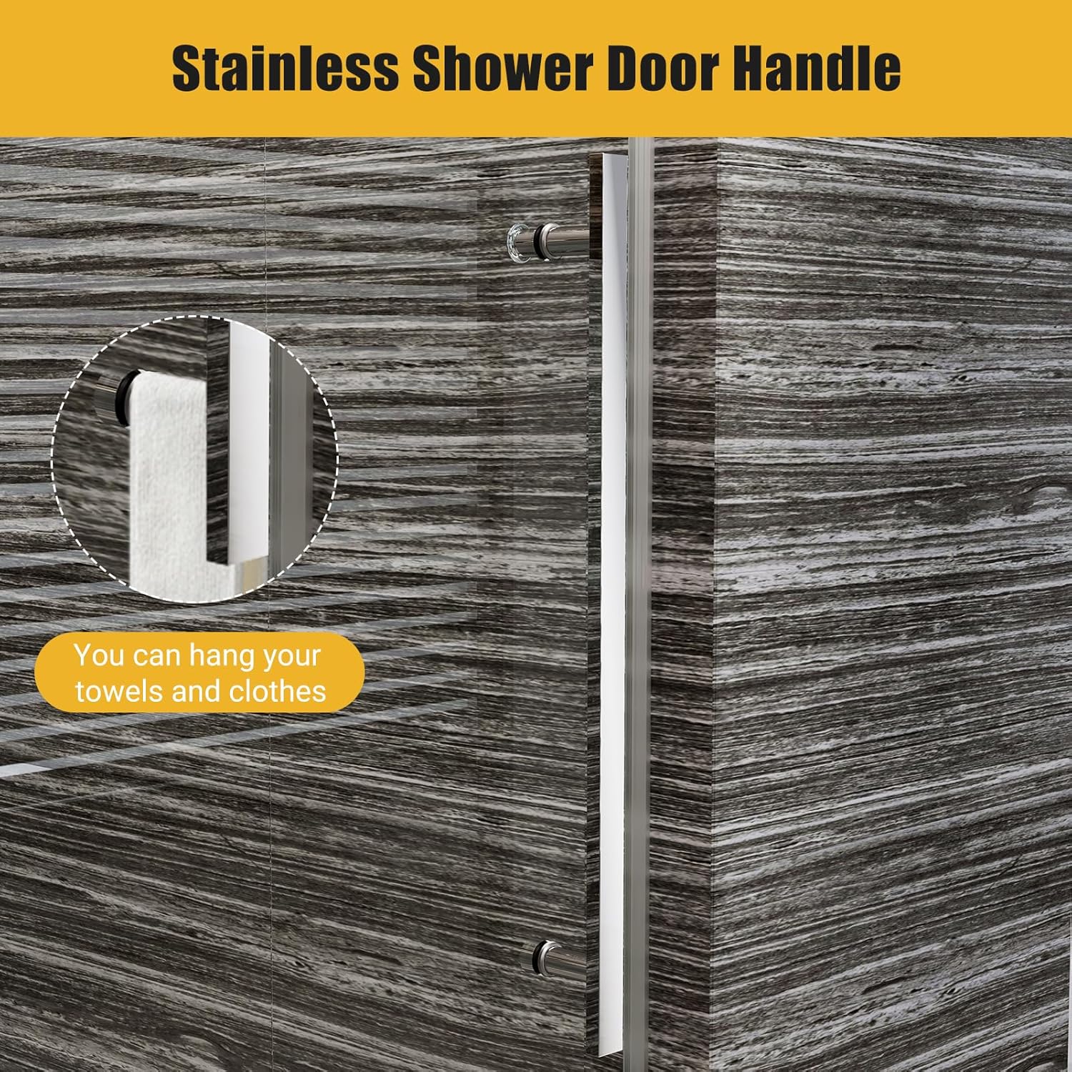 GarveeHome Frameless Shower Door with Tempered Glass