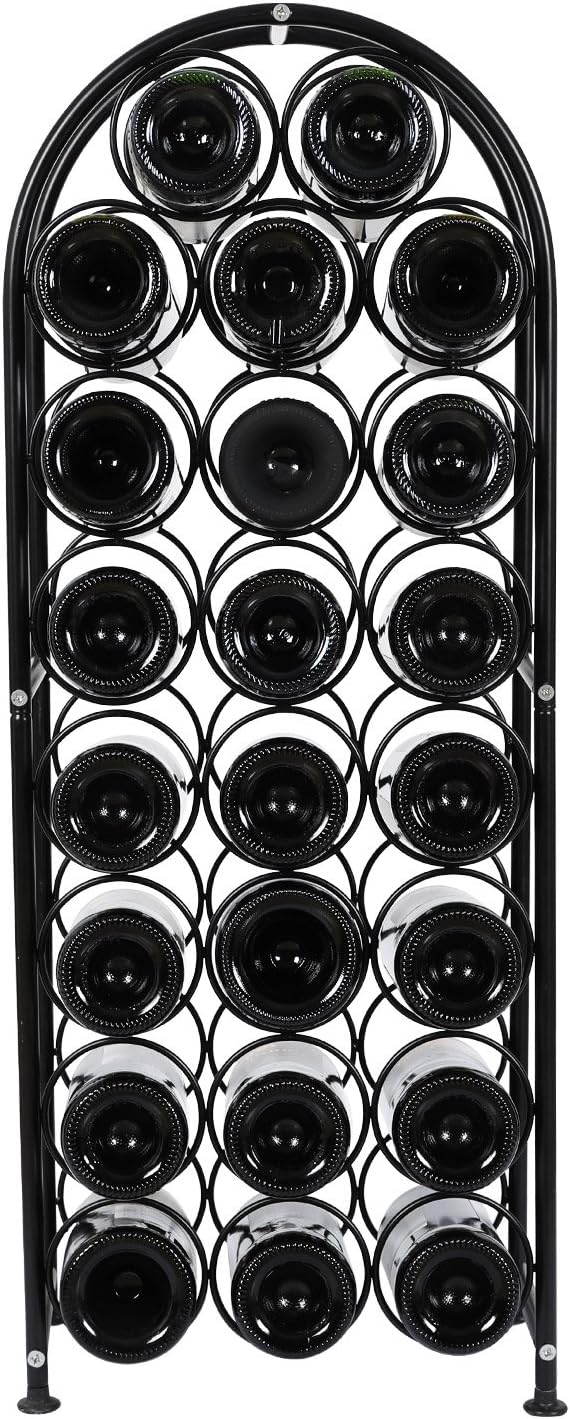 PAG 23 Bottles Freestanding Metal Wine Rack Black