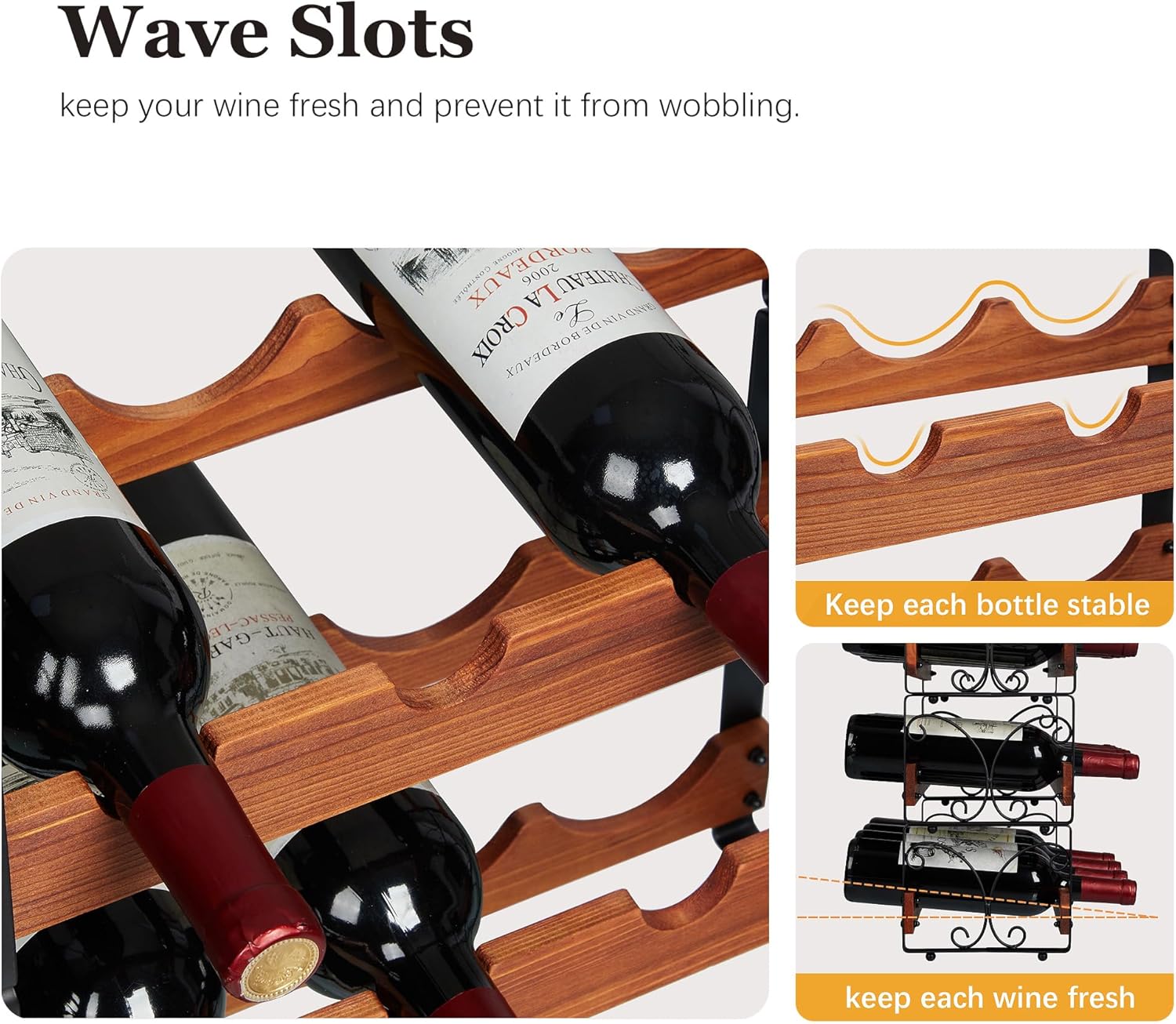 X-cosrack 3-Tier Wine Rack for Inside Cabinet