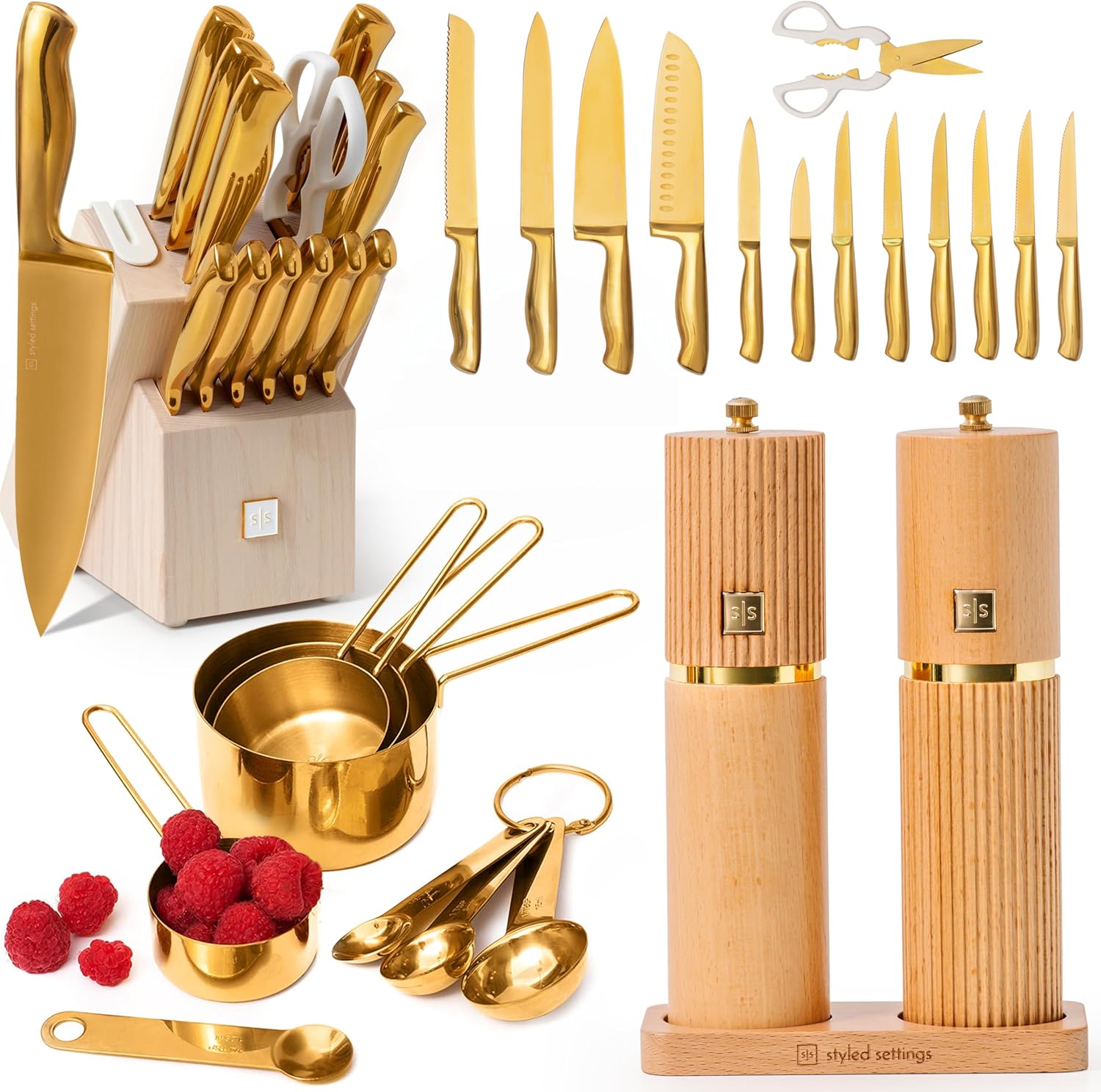 Styled Settings 24-Piece Gold Kitchen Bundle 1