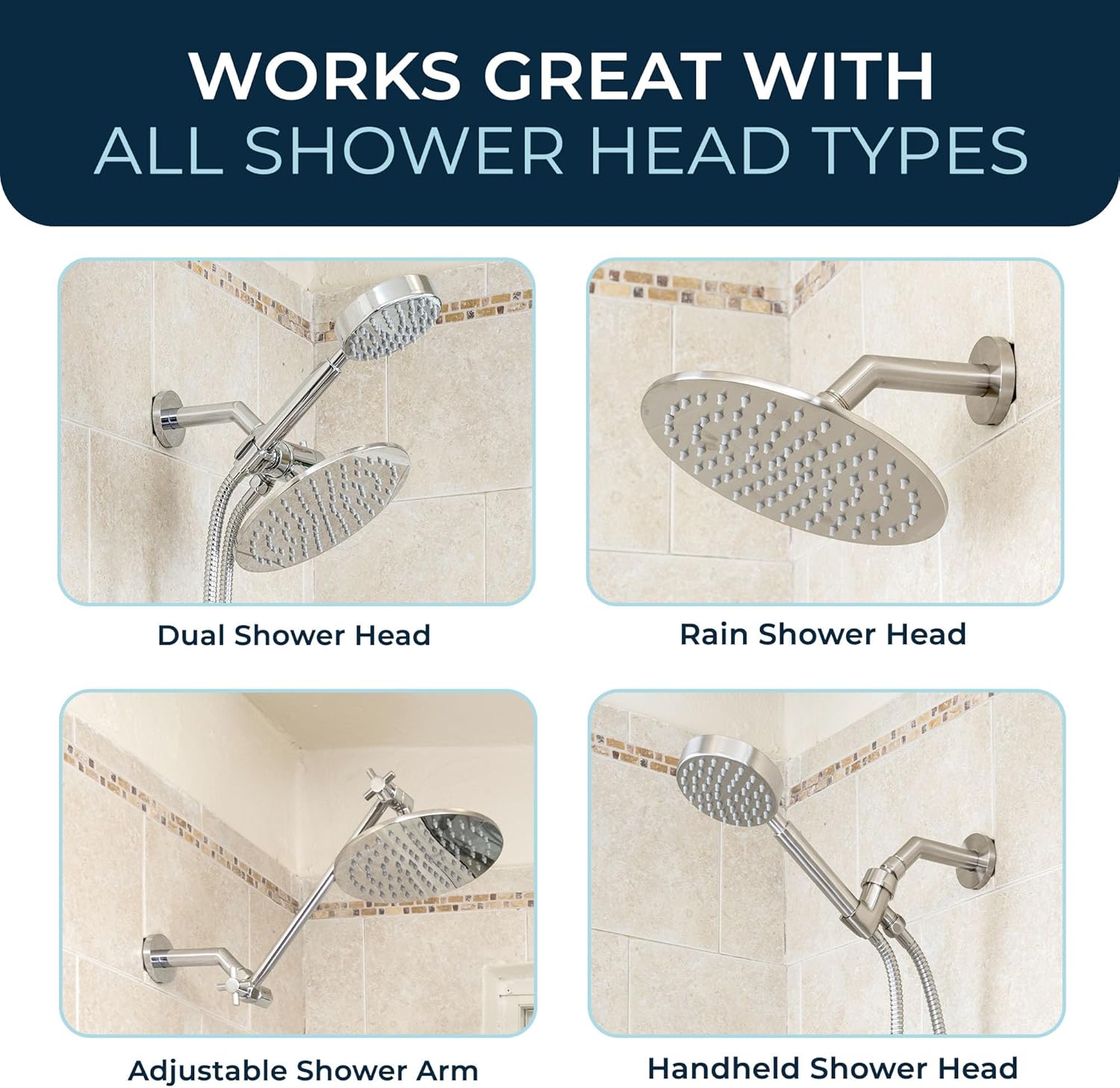 HammerHead Showers 7 Inch All Metal Shower Arm and Flange with Set Screw