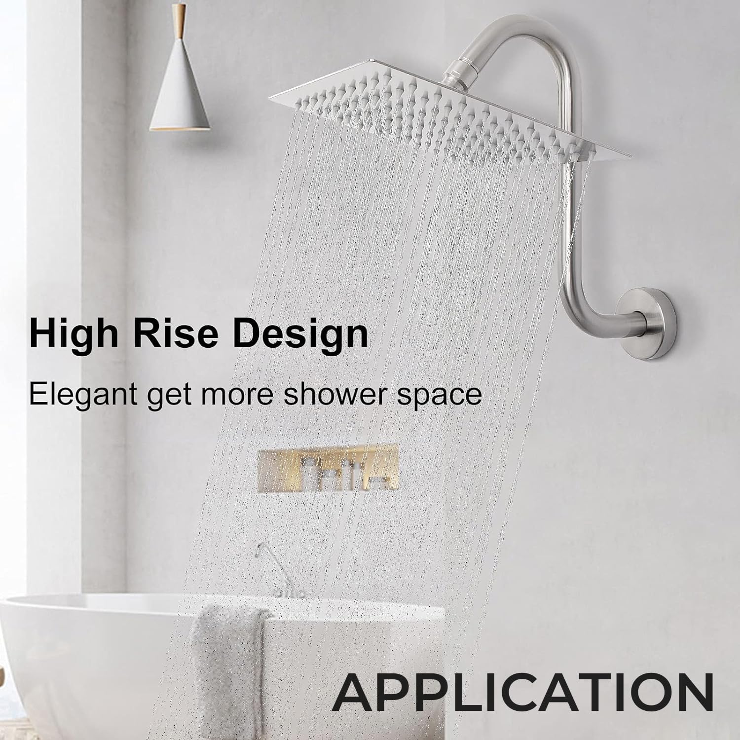 S Shaped Shower Head Riser with Flange and 12 Connection