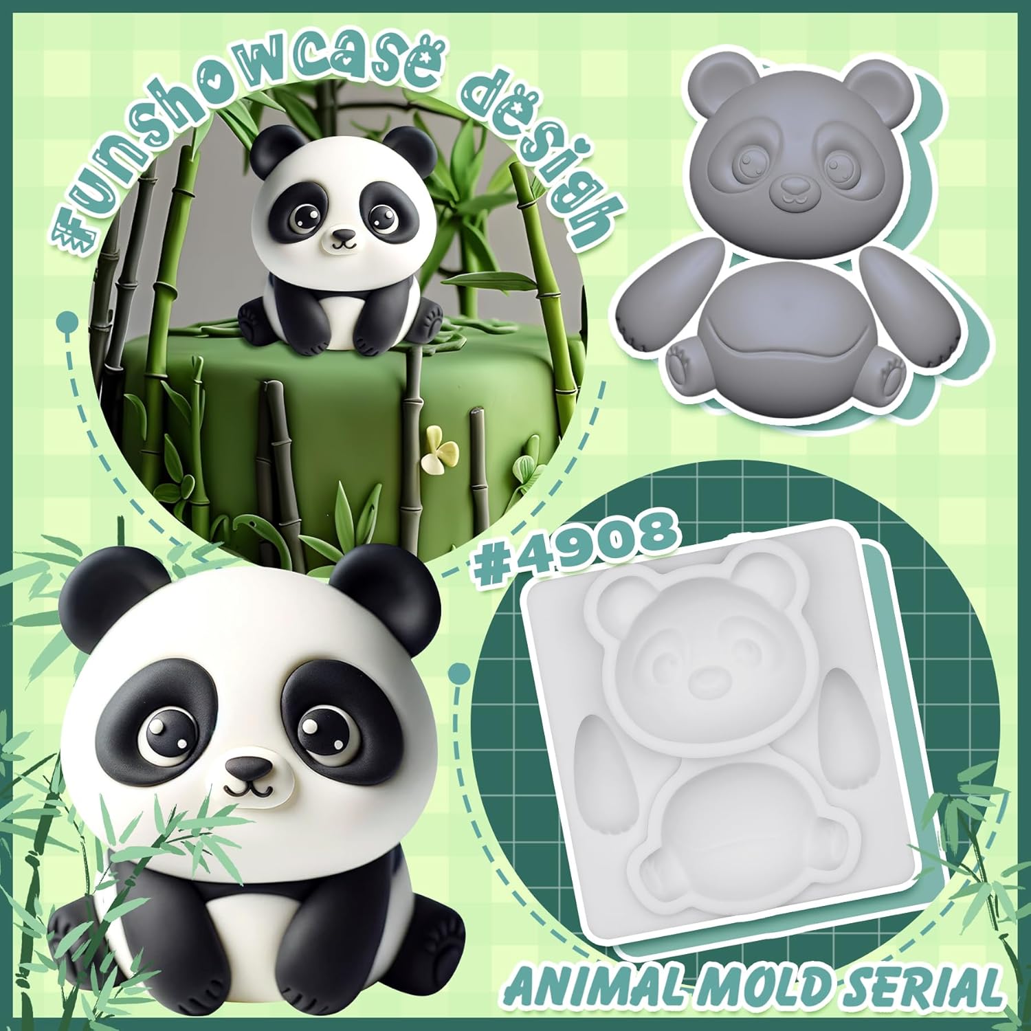 FUNSHOWCASE Panda Fondant Mold 27 Inch Tall
