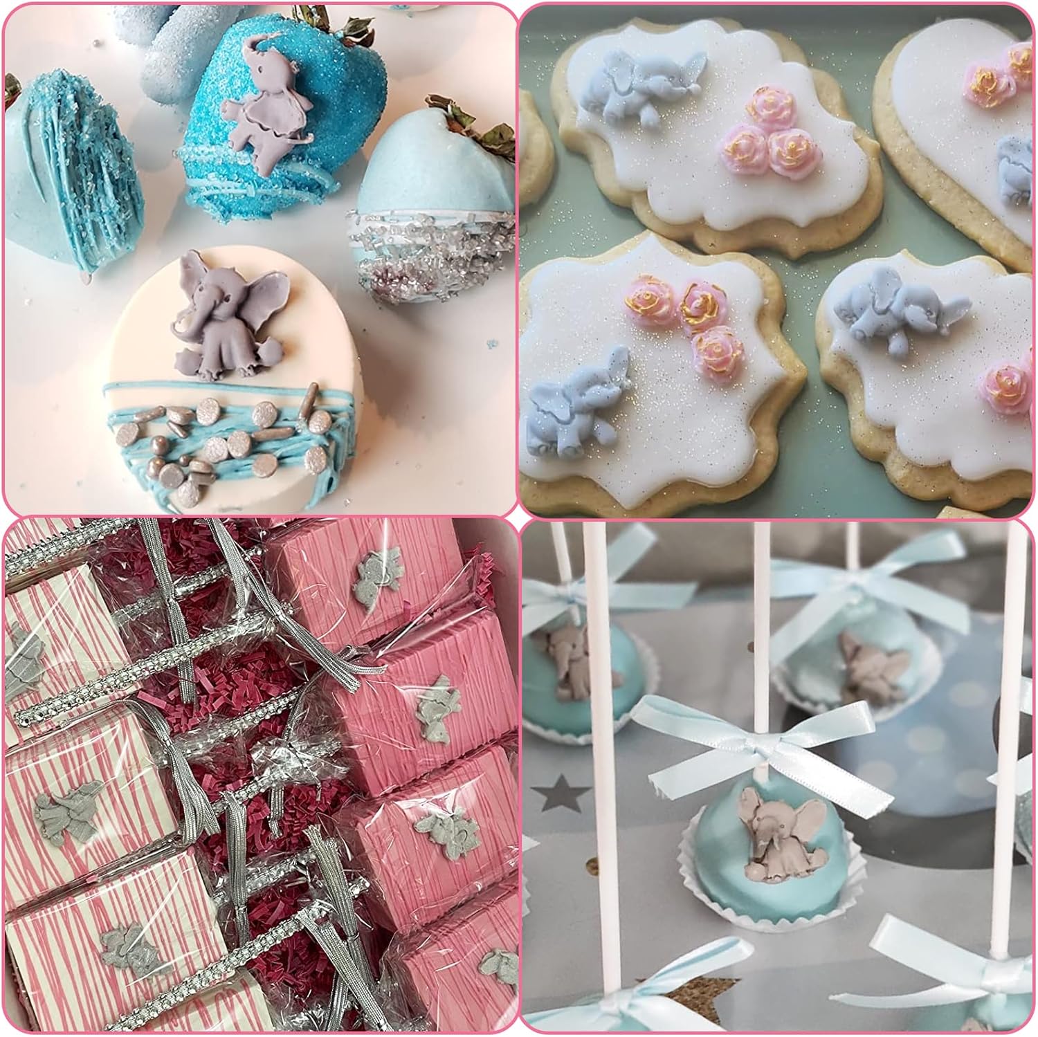 Caregene Mini Elephant Chocolate Moulds for Baby Shower