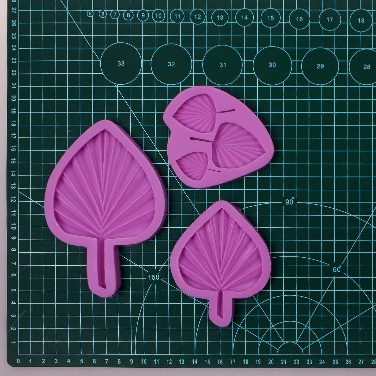 Boho Palm Leaf Silicone Baking Molds Set of 3