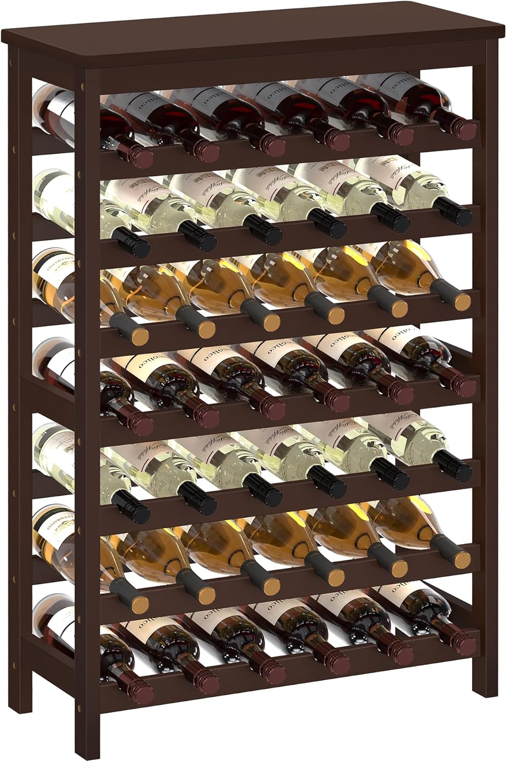 SONGMICS 7-Tier Bamboo Wine Rack 42-Bottle Capacity