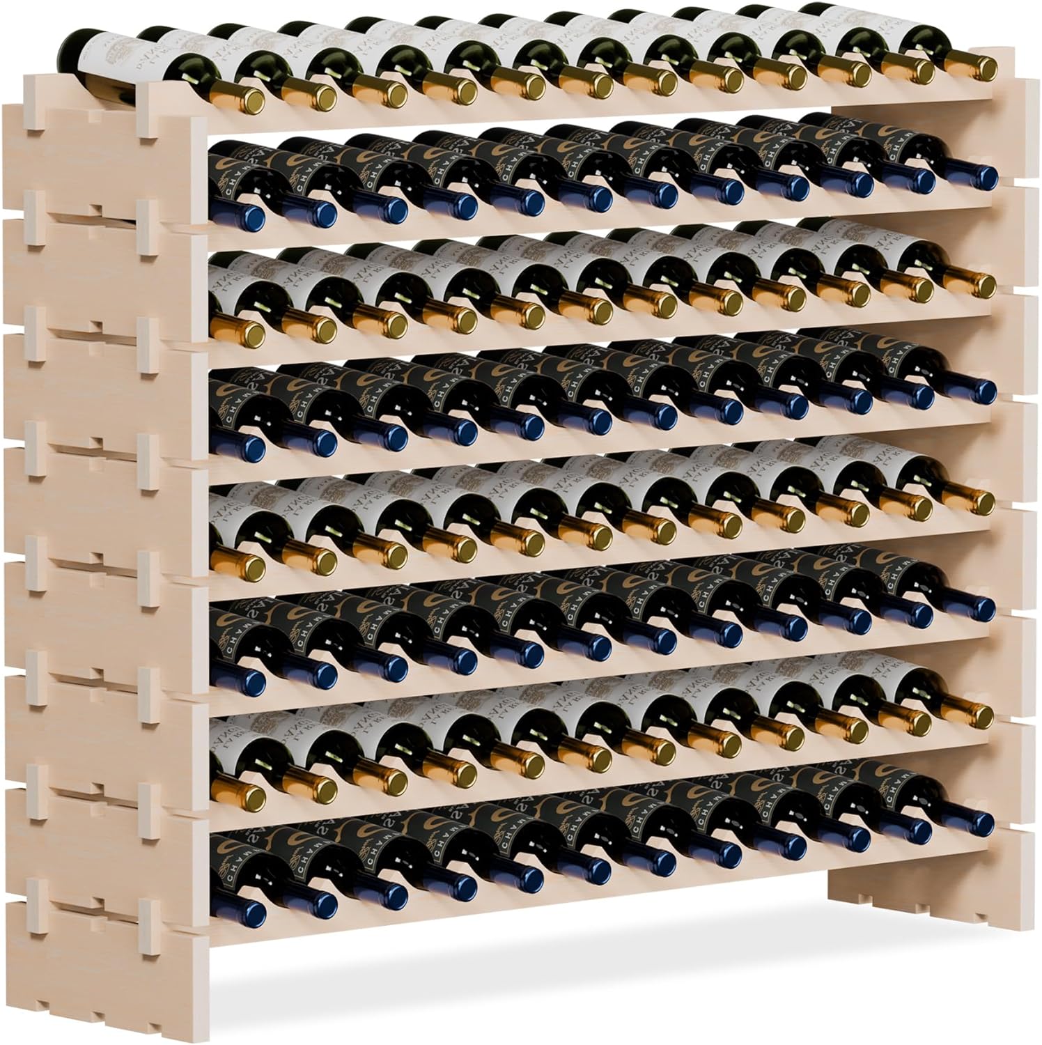 Smartxchoices 96-Bottle Modular Wine Rack 8-Tier Freestanding Display Holder