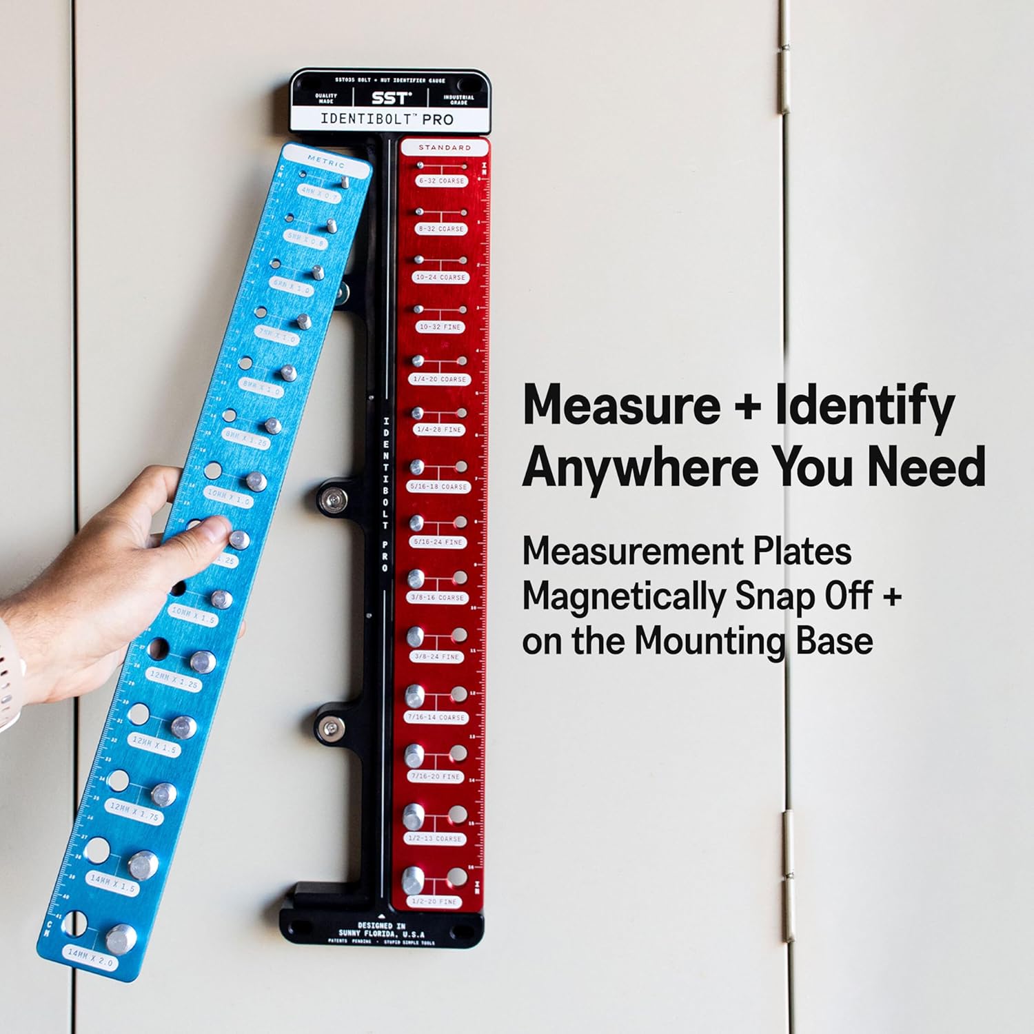 Identibolt PRO Thread Checker - 28 Sizes Metric Imperial Magnetic Mount