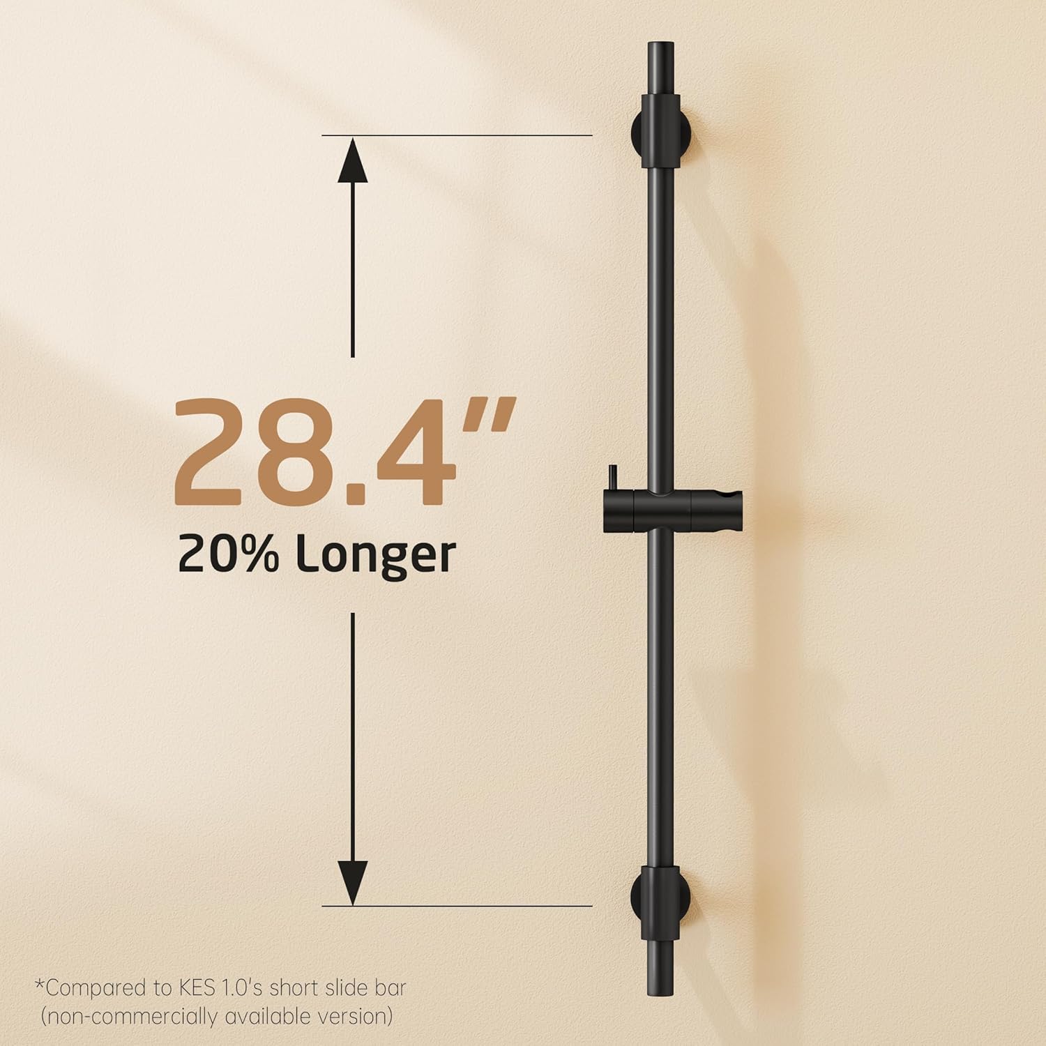 KES 30-Inch Matte Black Shower Slide Bar with Adjustable Holder