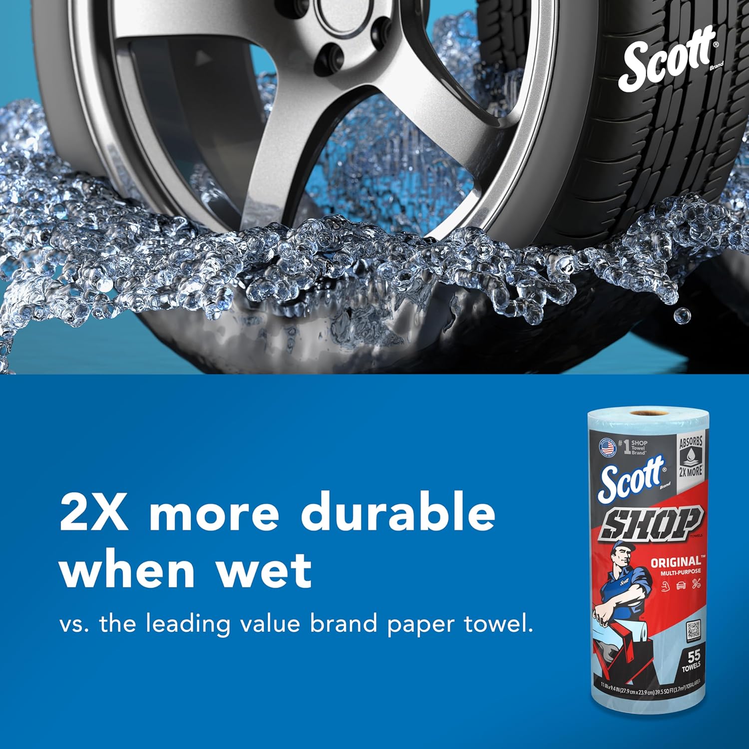 Scott Shop Original Blue Towels 94x11 12 Rolls 660 Sheets Total