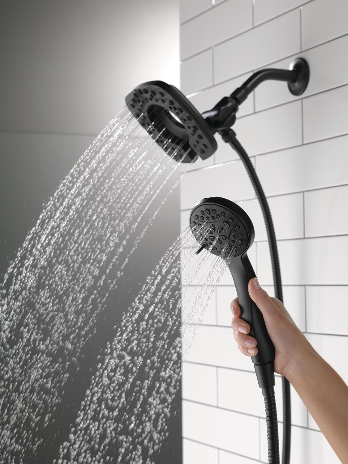 Delta 4-Spray In2ition Dual Shower Head with Handheld Matte Black