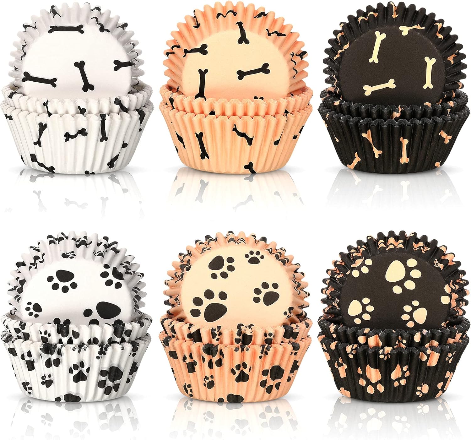 600 Piece Paw Bone Print Cupcake Liners for Birthday Parties
