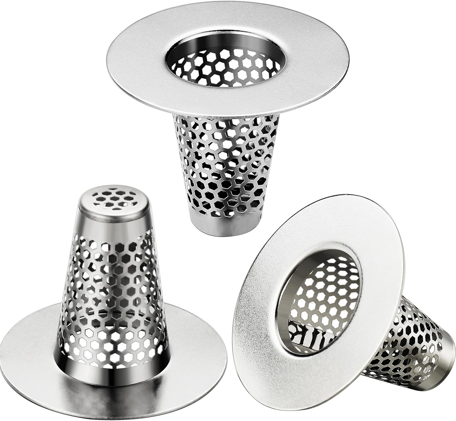 Anteecana 3PCS Stainless Steel Drain Strainer for Bathroom Sinks