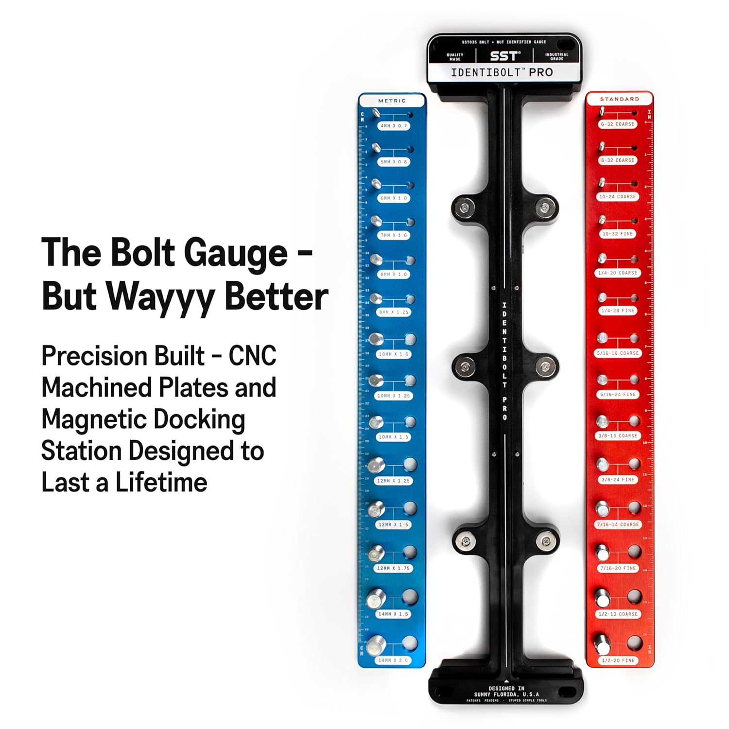 Identibolt PRO Thread Checker - 28 Sizes Metric Imperial Magnetic Mount