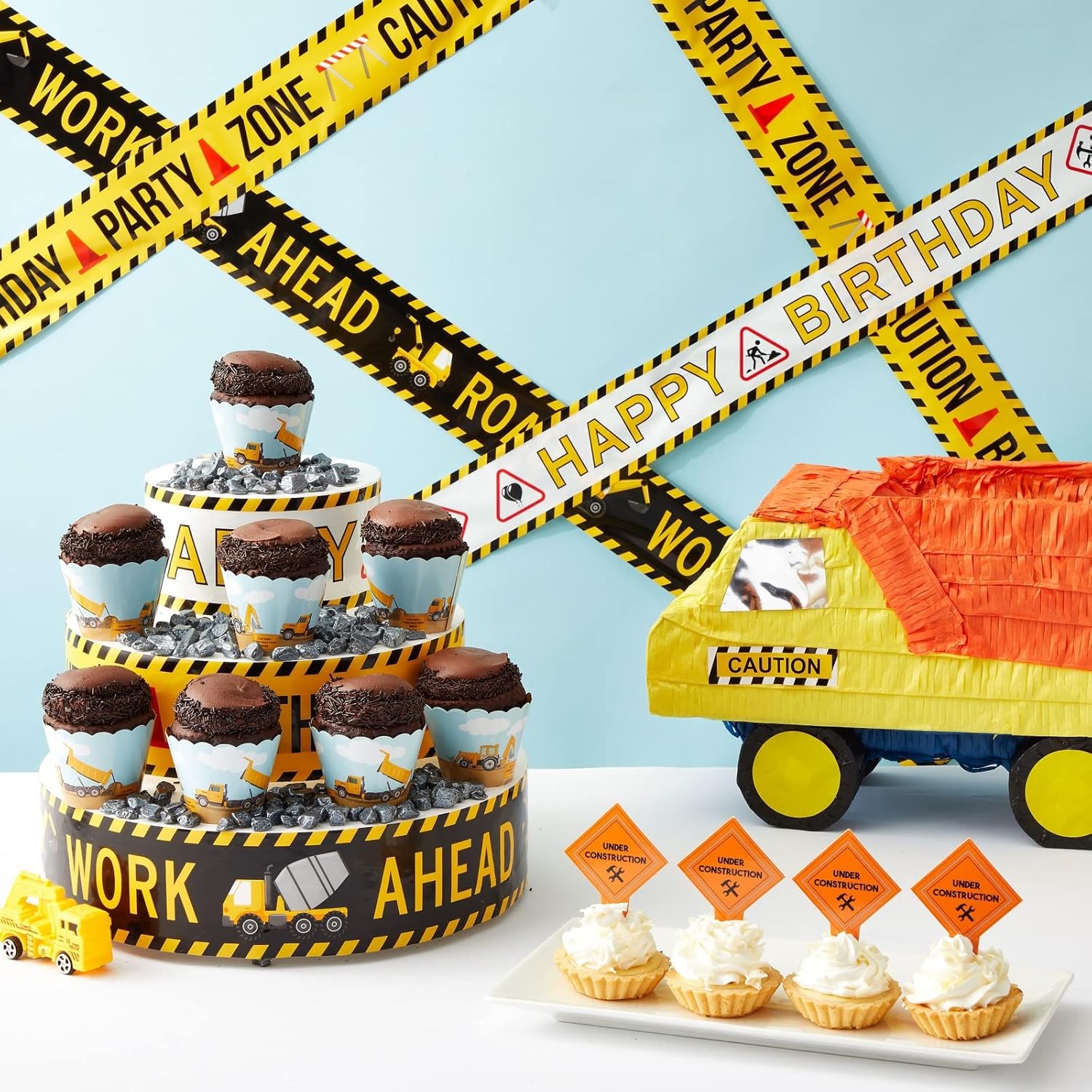 BLUE PANDA 3 Pack Birthday Caution Tape Rolls - 100ft Length 3in Width