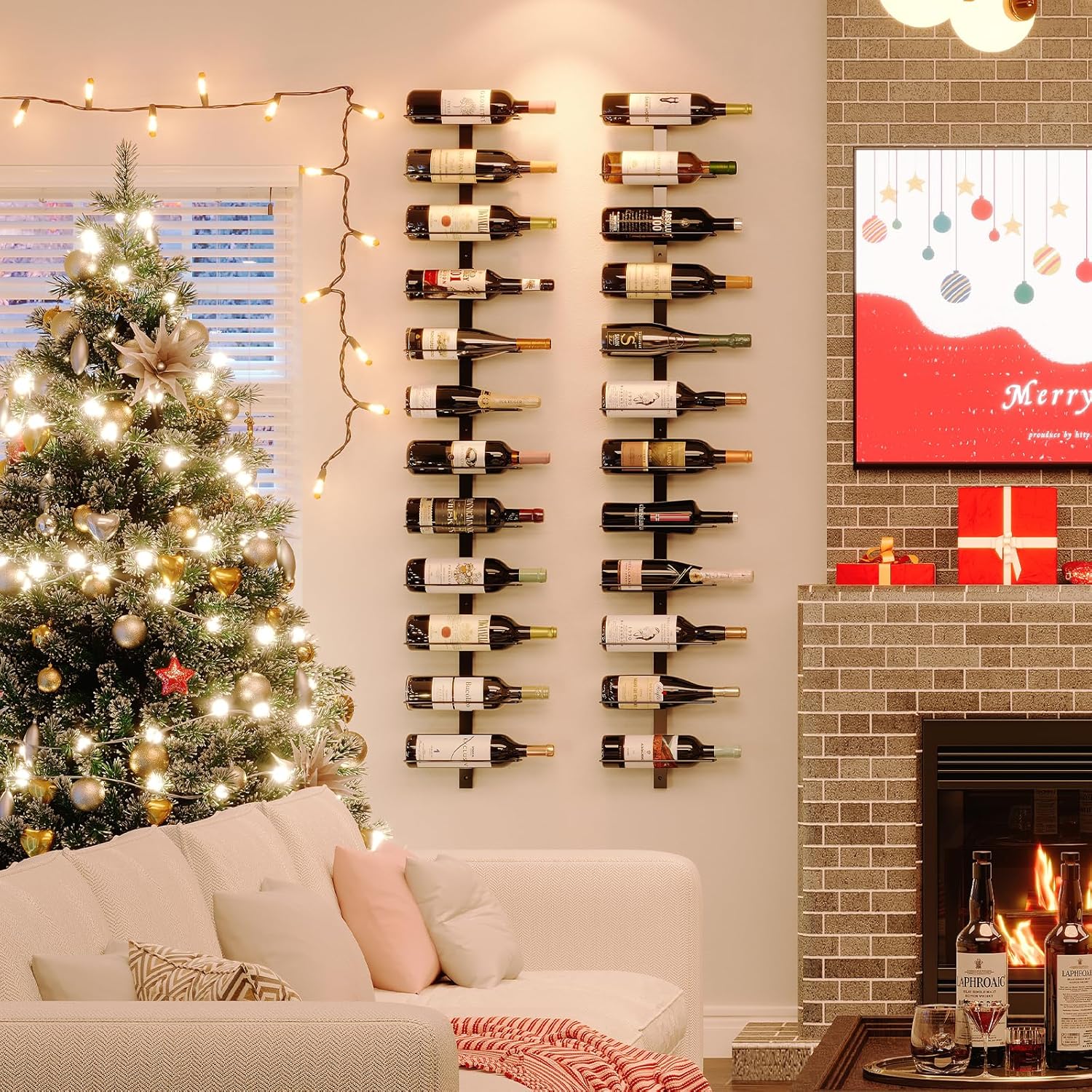 X-cosrack 12 Bottle Wall-Mounted Wine Rack Detachable Storage Organizer