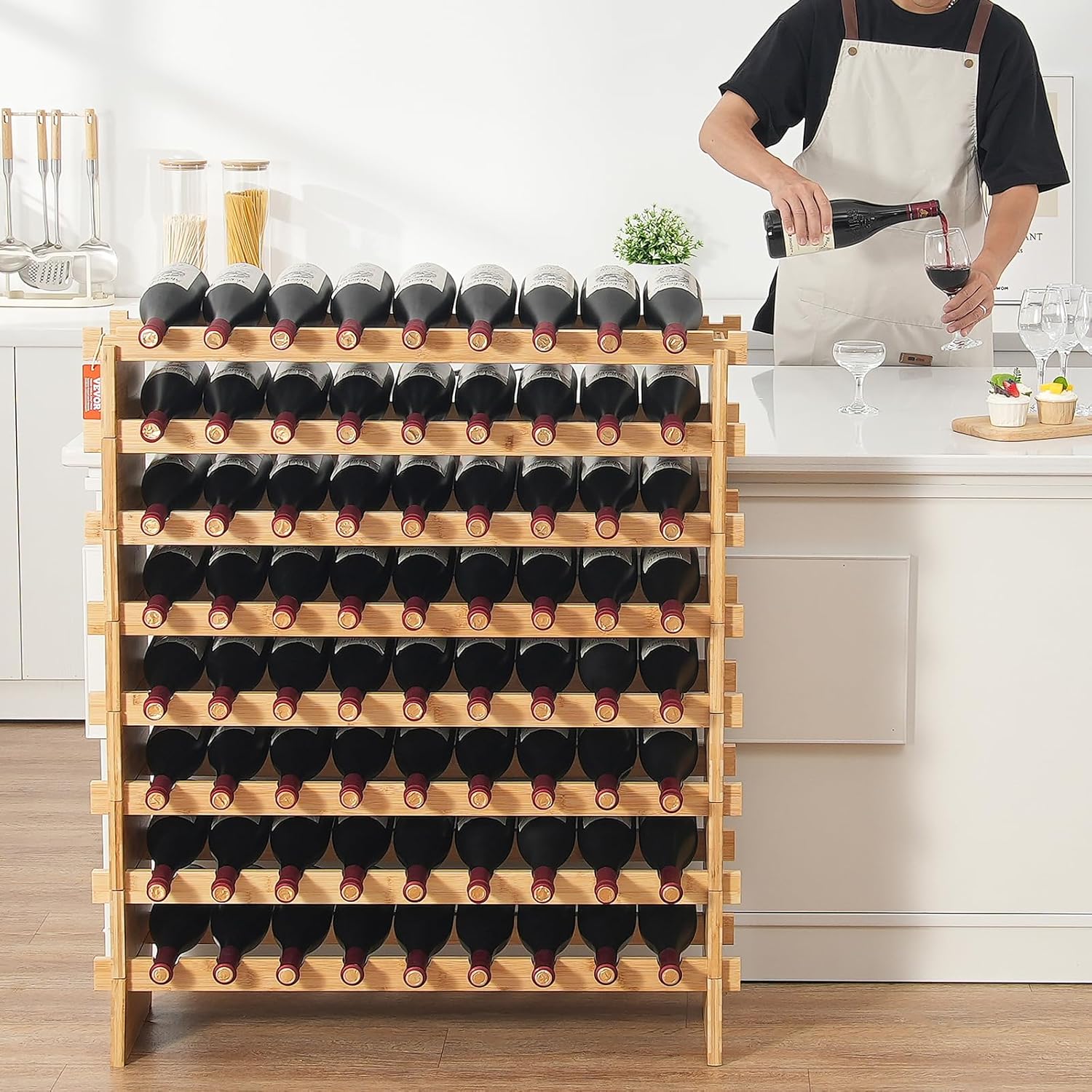 VEVOR Modular Freestanding Wine Rack 72 Bottles