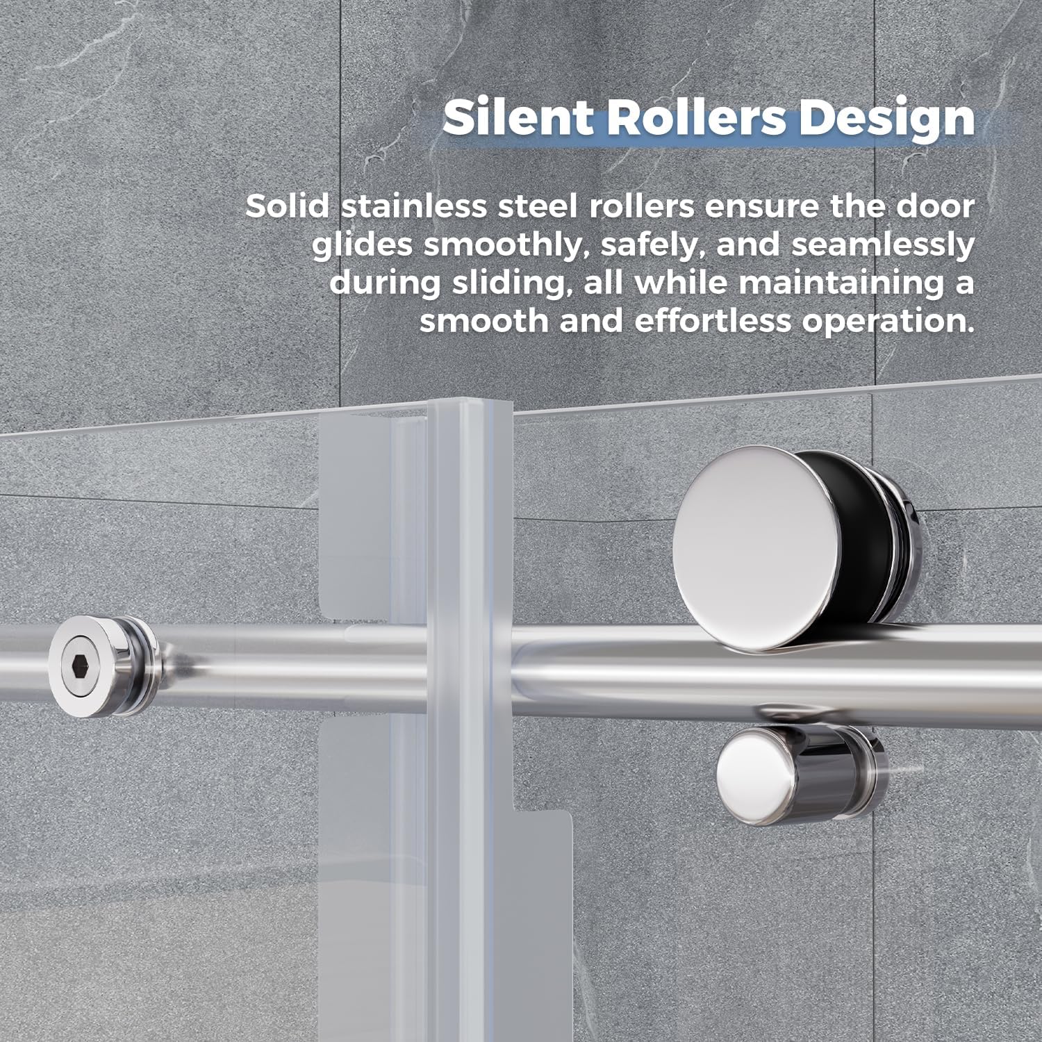 DELAVIN Frameless Shower Door 56-59 x 75