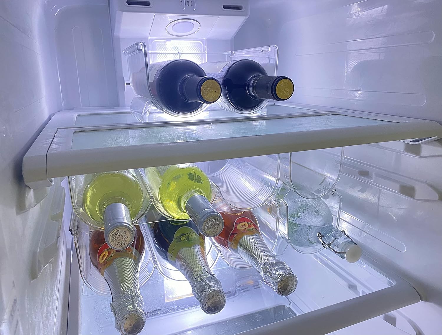 Set of 4 Stackable Wine Rack for Kitchen Countertop