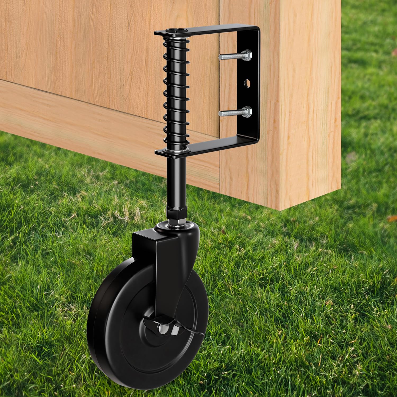 BOODVON 5 Inch Gate Caster with Side Brake and Spring Load