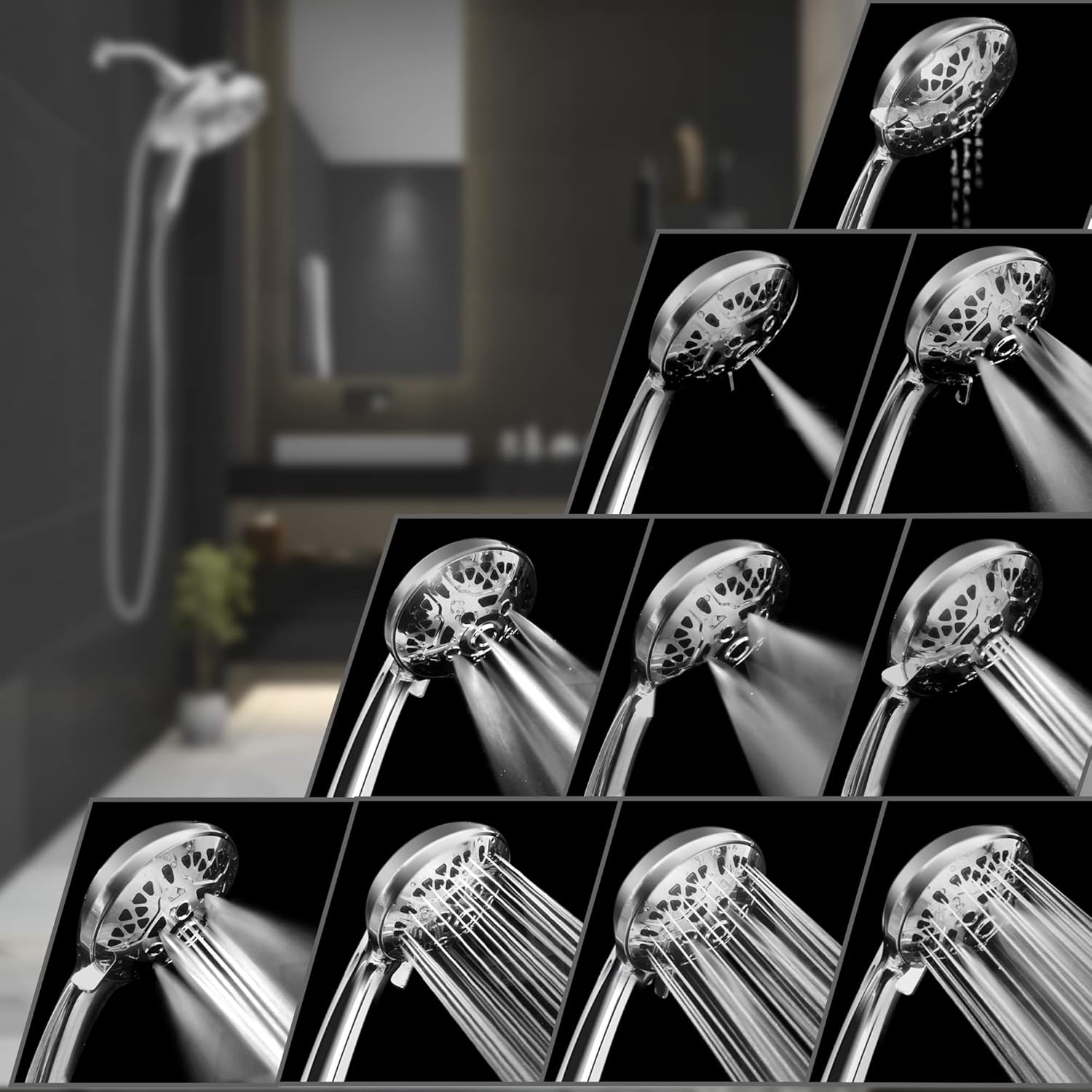 INAVAMZ 2-IN-1 High Pressure Handheld Shower Head with 59 Rotatable Hose