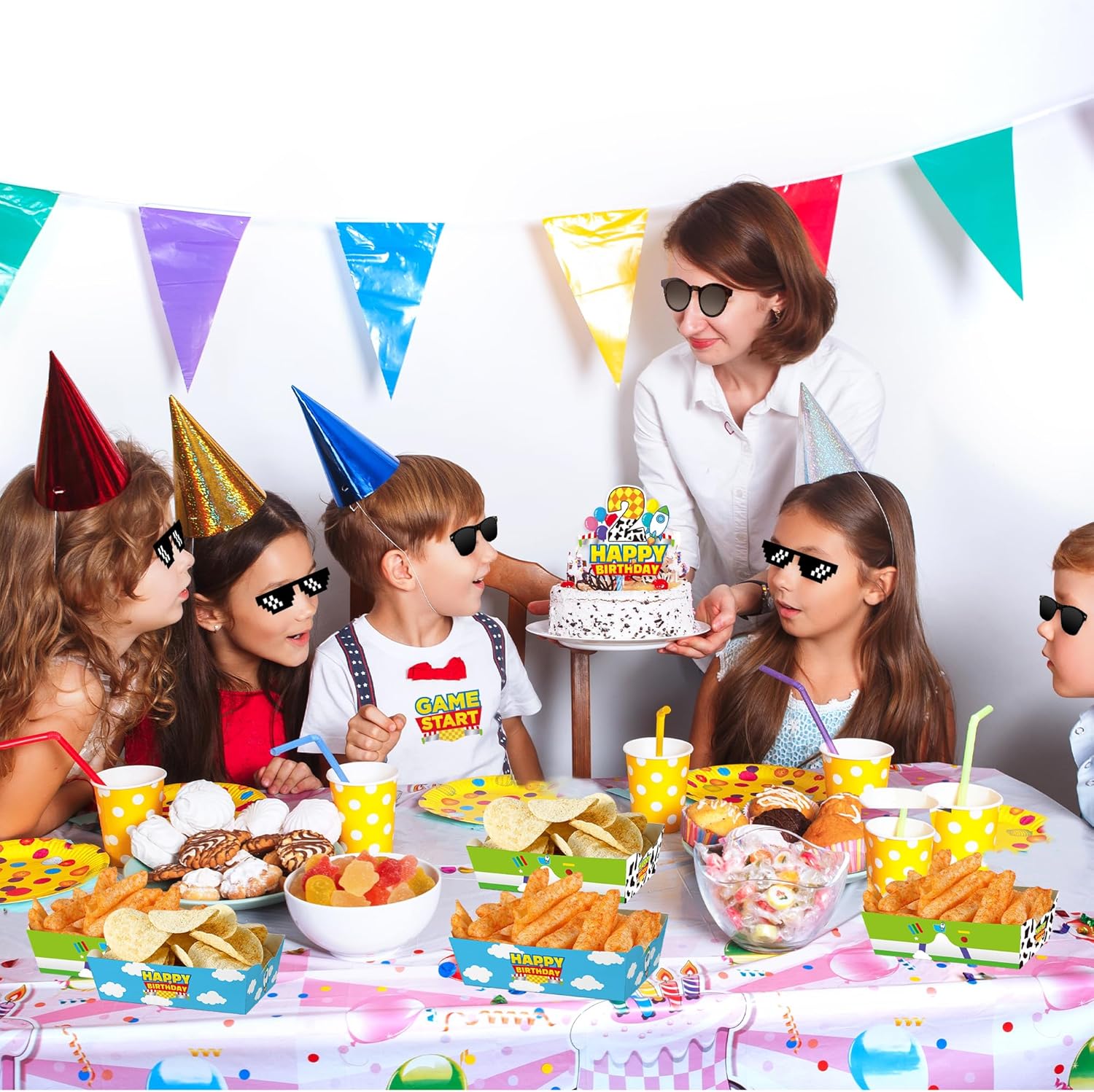24 Pcs Cartoon Themed Birthday Snack Bowls