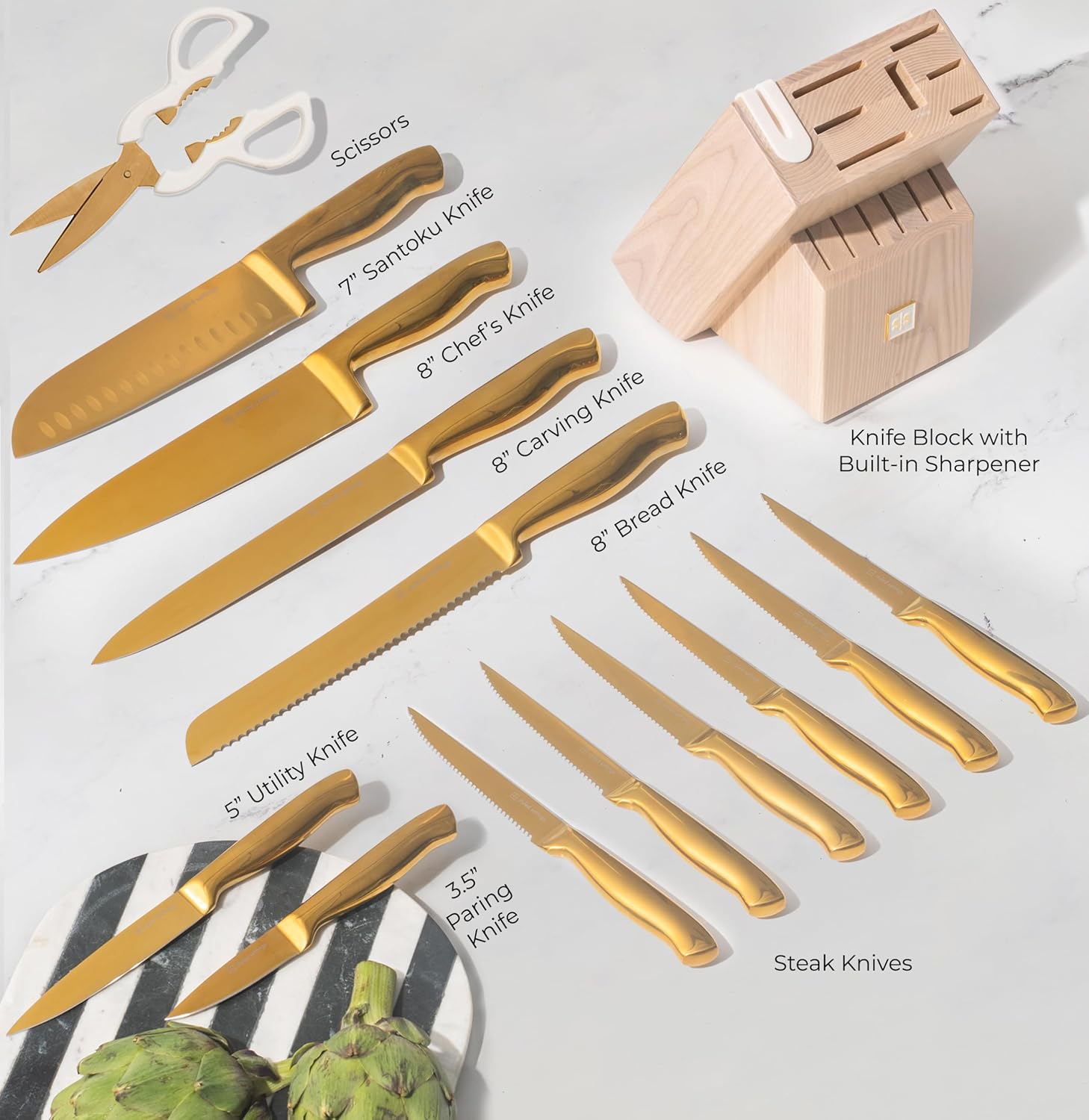 Styled Settings 24-Piece Gold Kitchen Bundle 1