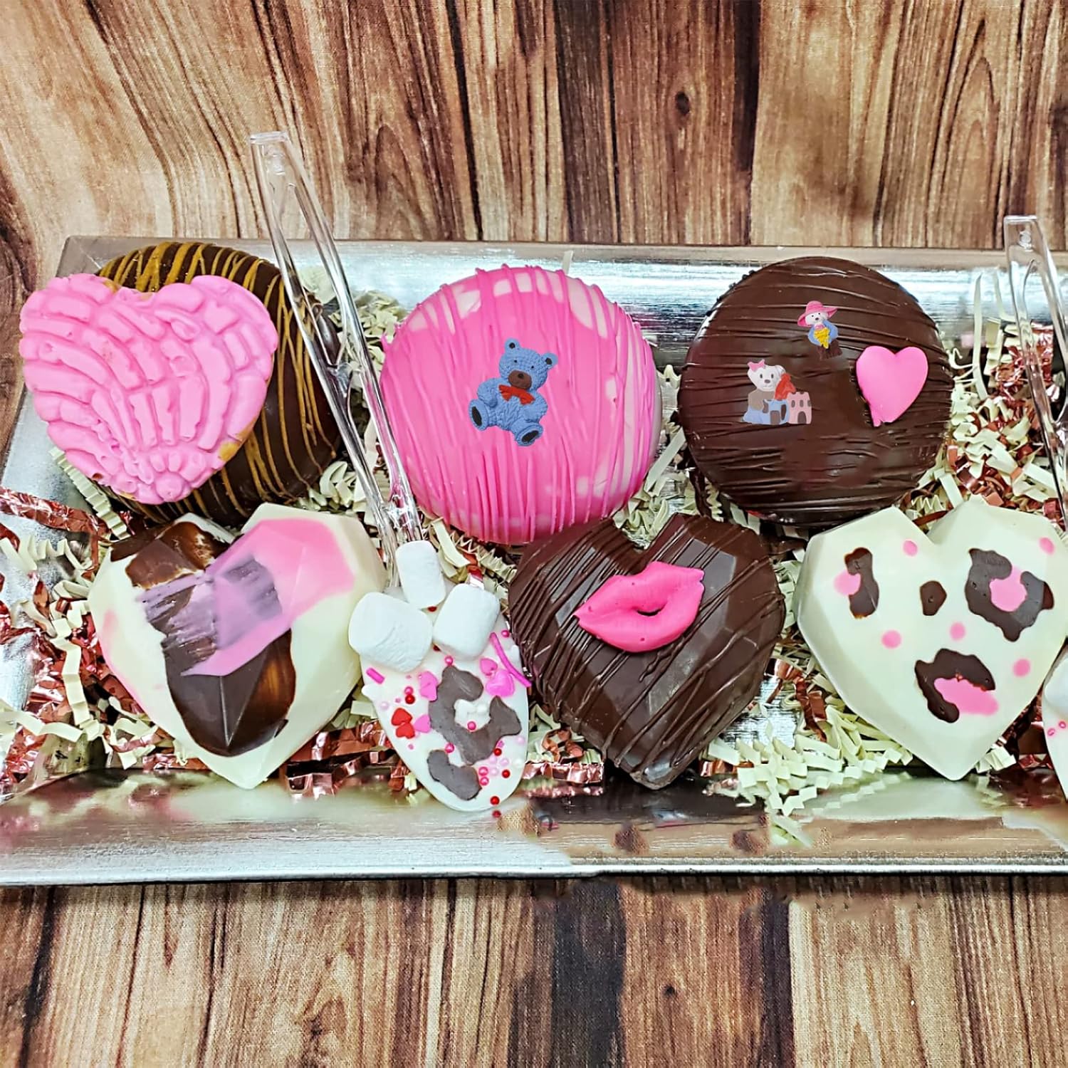 Teddy Bear Silicone Molds 4Pcs for Cake Candy Decoration