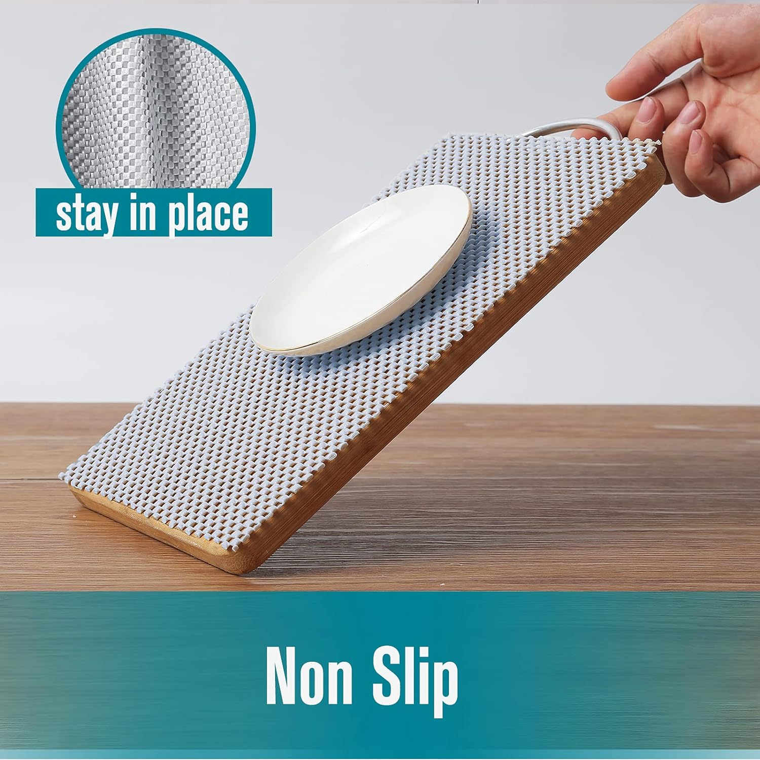 Iwtmm Shelf Liner 177 x 20 Non-Adhesive Non-Slip Durable White