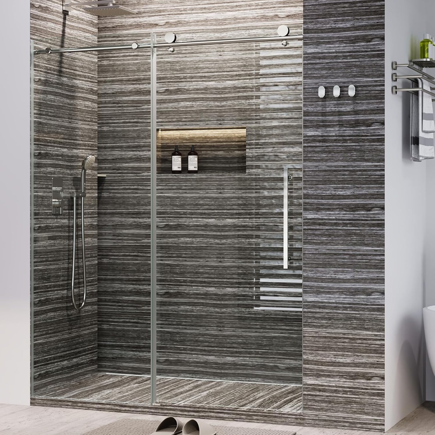 GarveeHome Frameless Shower Door with Tempered Glass