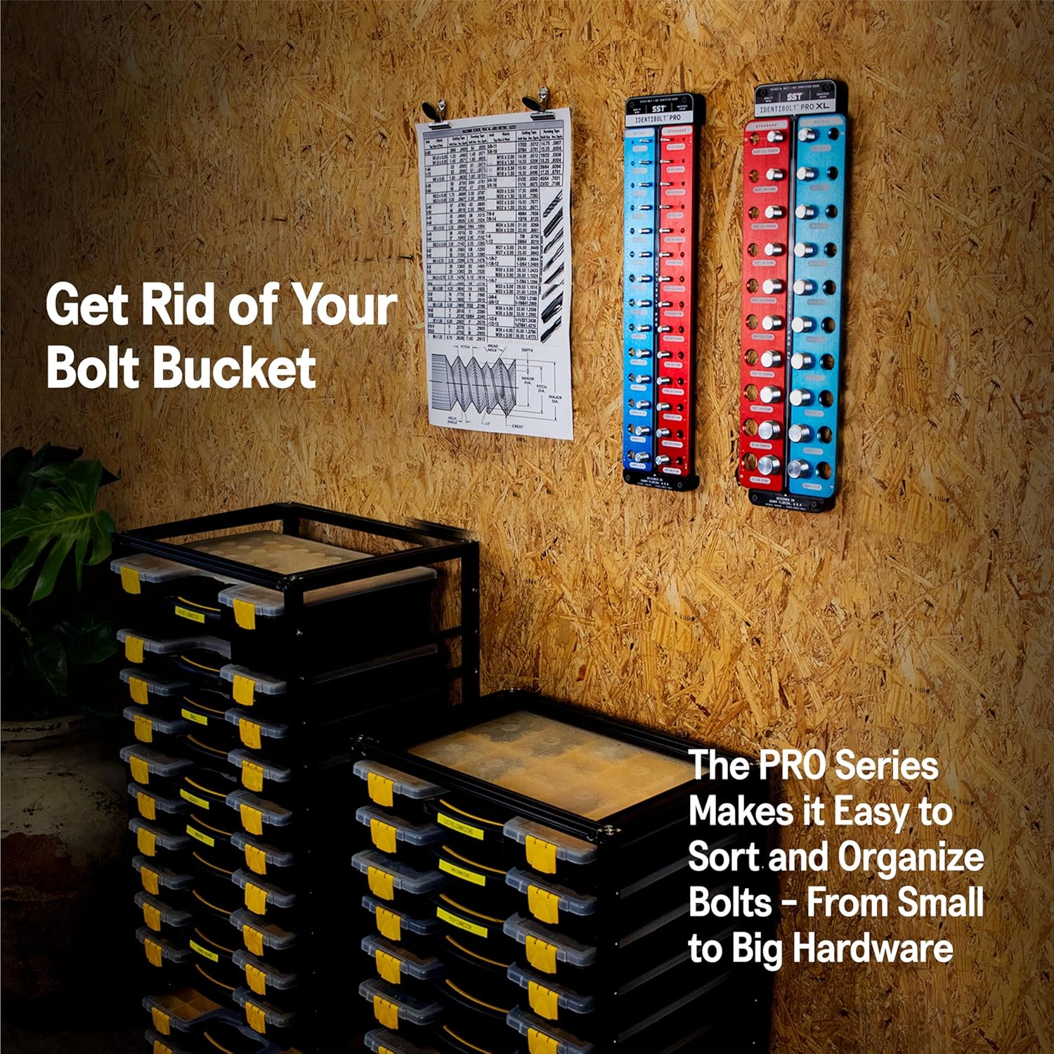 Identibolt PRO Thread Checker - 28 Sizes Metric Imperial Magnetic Mount