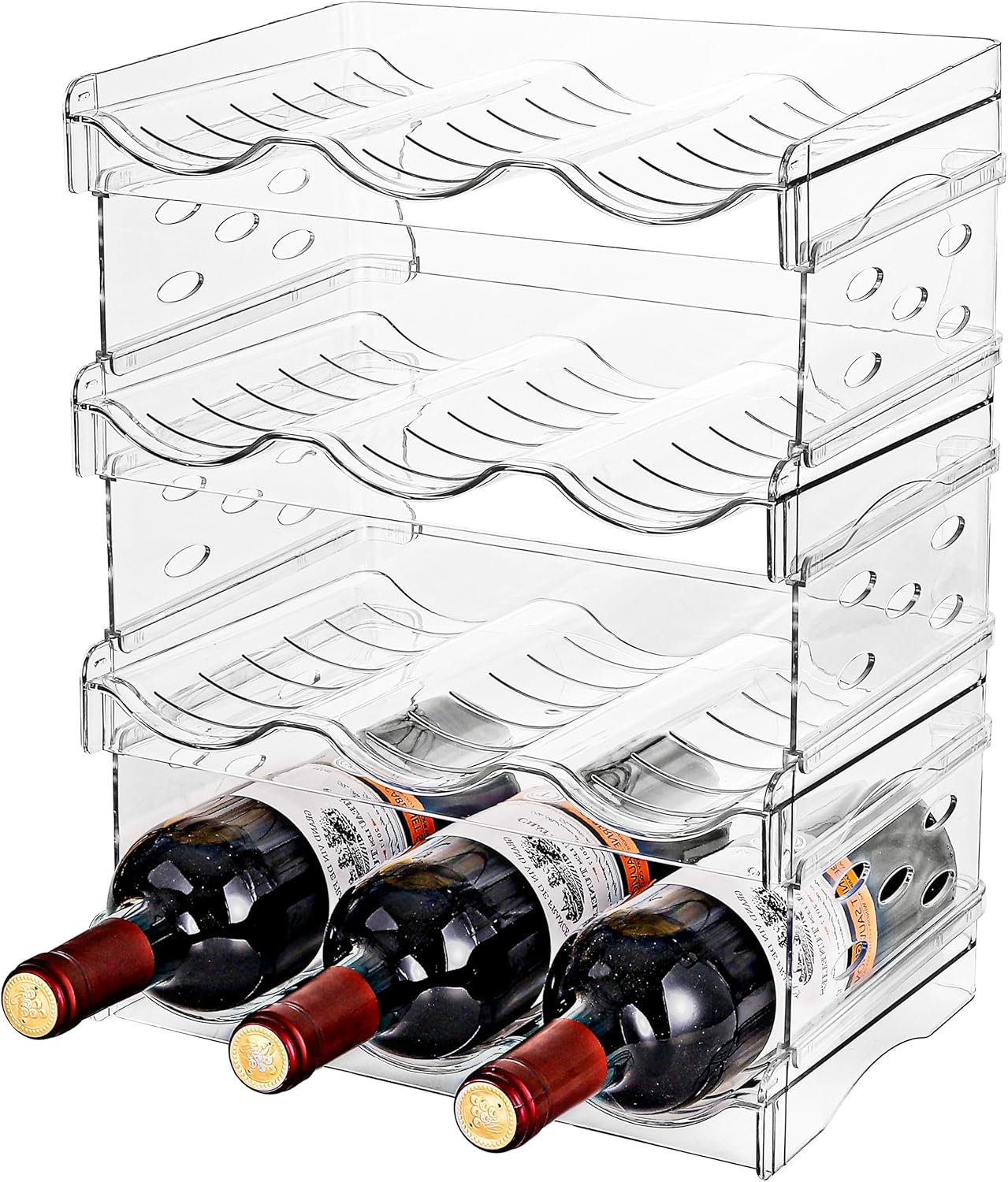 Baosia Stackable Wine Rack 4 Tiers 12 Bottles 1