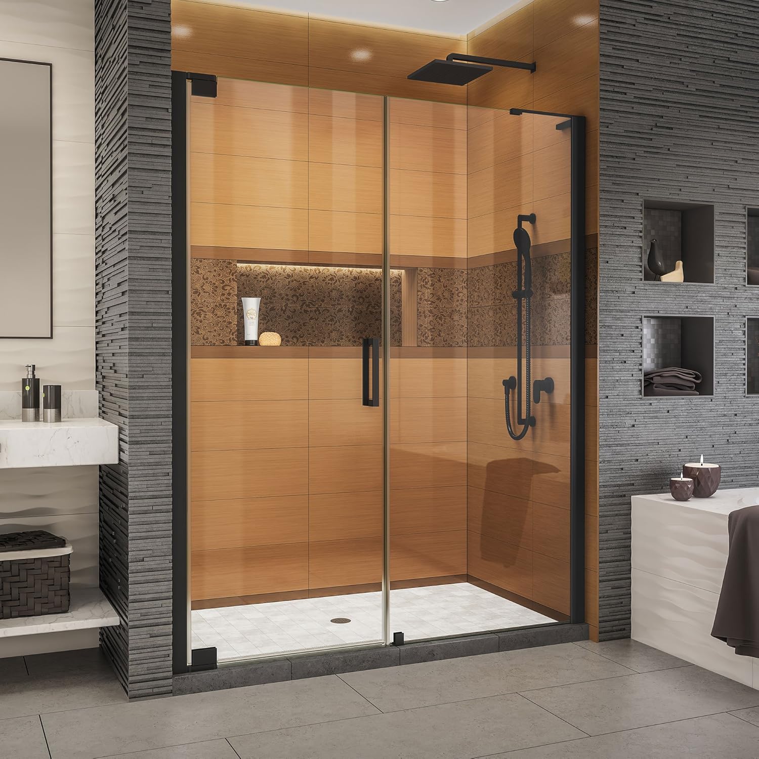 DreamLine Elegance LS Frameless Pivot Shower Door - Satin Black