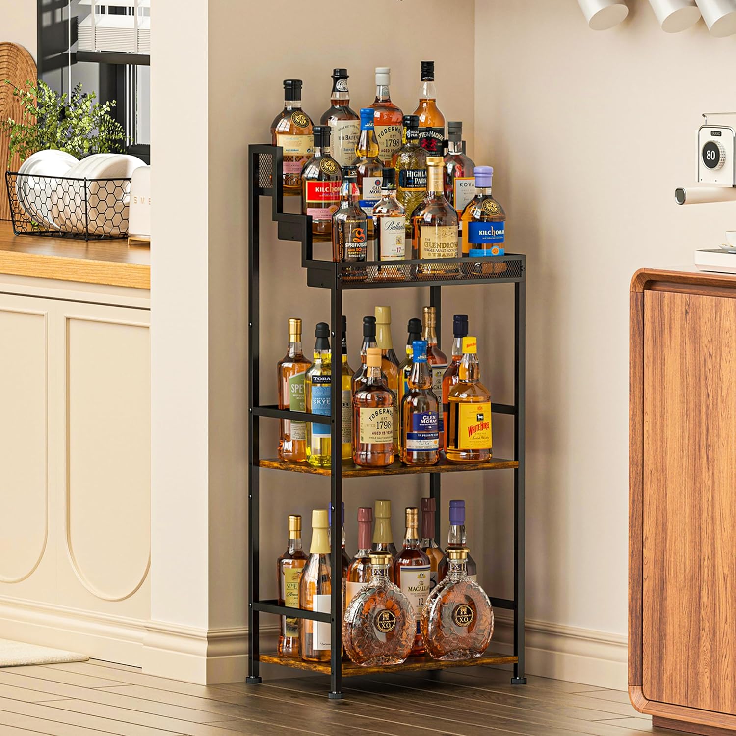Jsskeeim Freestanding Trapezoidal Liquor Cabinet