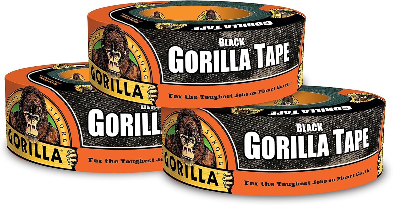 Gorilla Black Duct Tape 188 x 35 yd Pack of 3 1