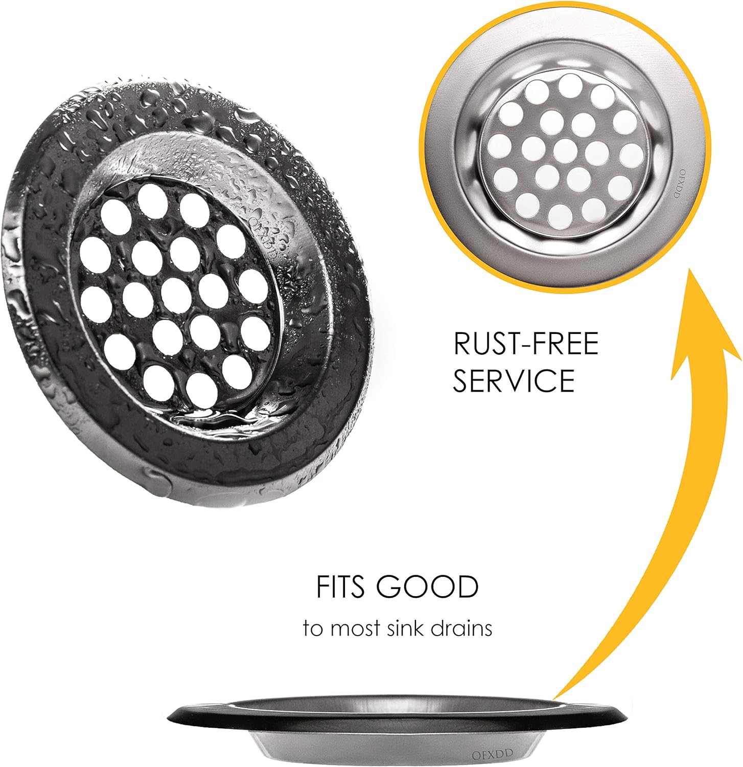 OFXDD Sink Hair Catcher 25 Modern Stainless Steel Drain Strainer