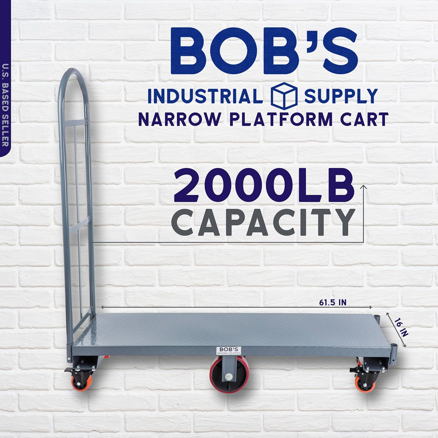 BISupply 16 x 615in Heavy Duty Platform Cart Dolly - 2000lb Capacity