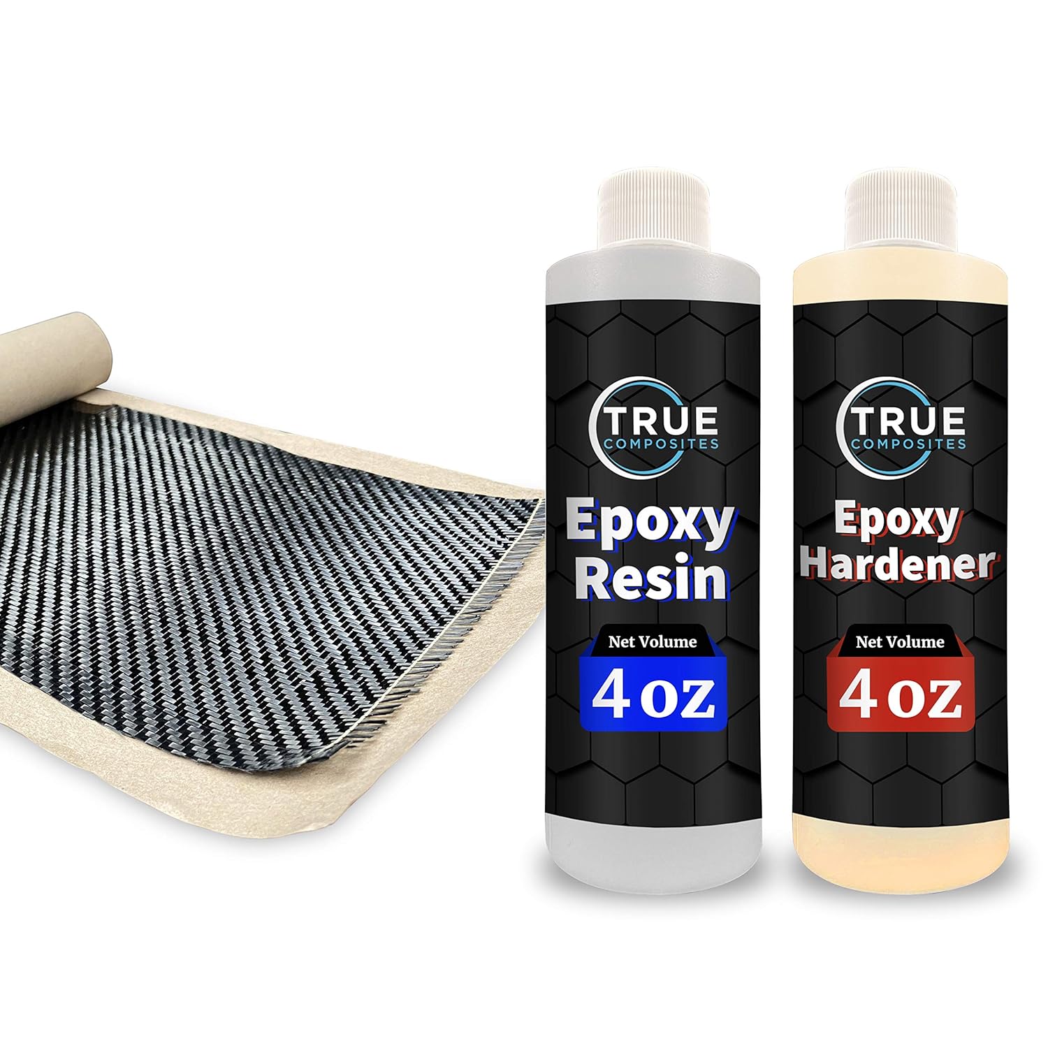 TRUE COMPOSITES Carbon Fiber Sheet Epoxy Kit 36x6 2x2 Twill 3K