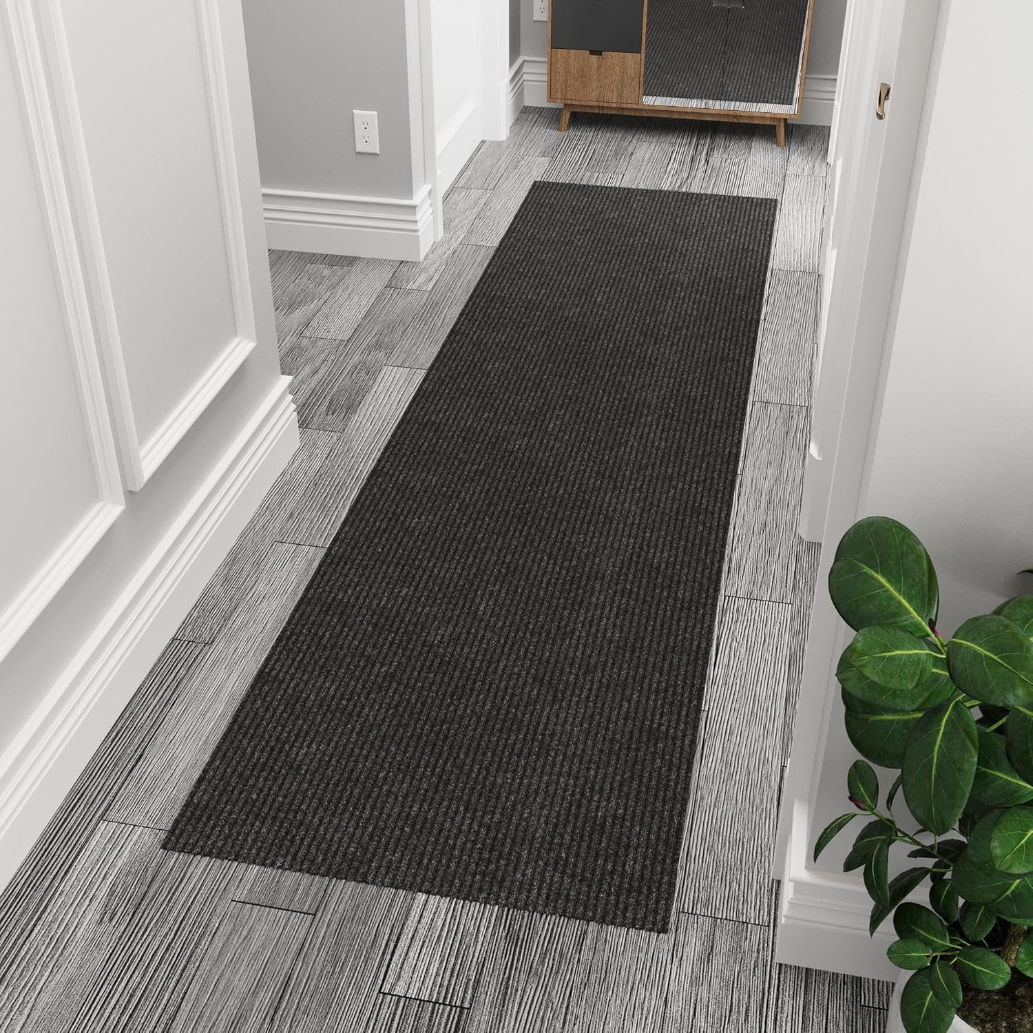Ottomanson 27 x 910 Black Hallway Runner