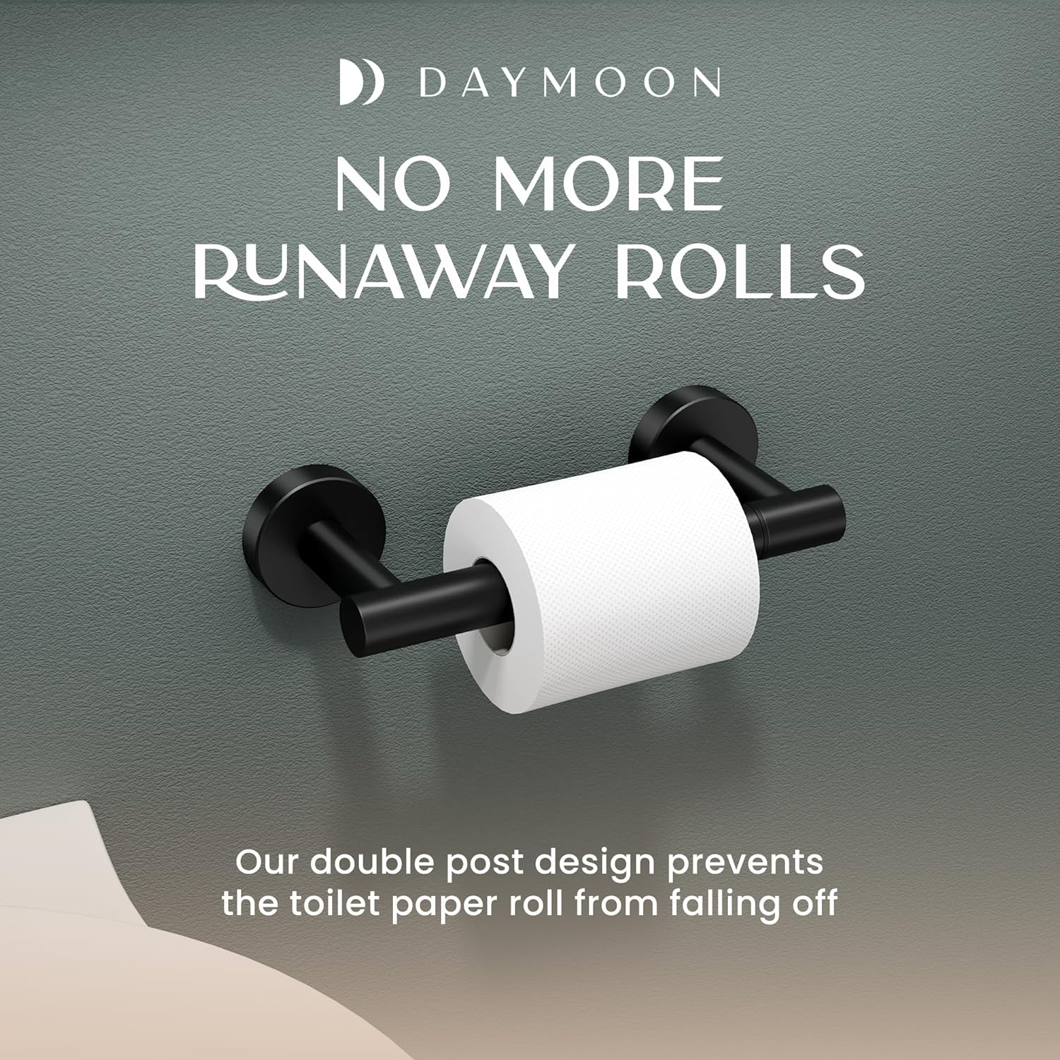 Day Moon Matte Black Toilet Paper Holder - Wall Mount for Bathroom
