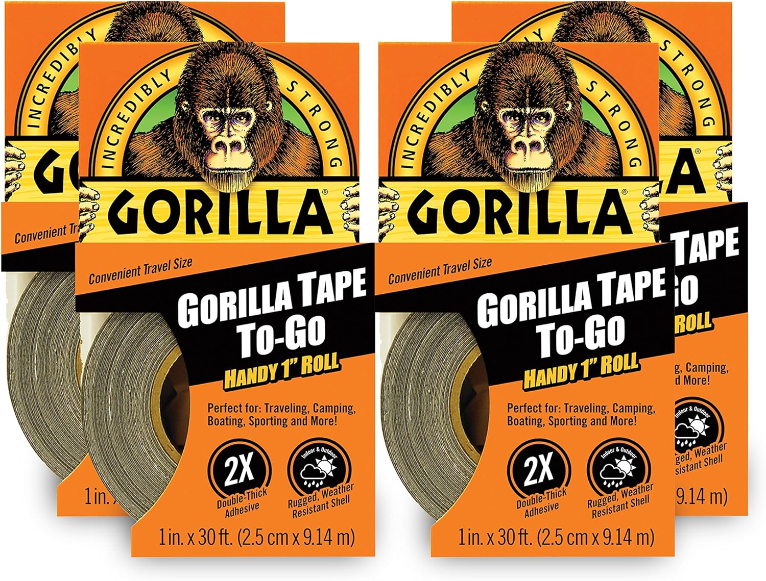Gorilla 6100101-4 Duct Tape 1 x 10 yd Black 4-Pack